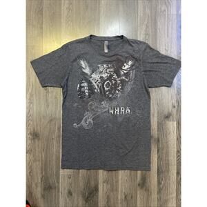 NHRA Drag Racing T-Shirt Mens Medium Gray Heather Engine Graphic Front Back Y2K